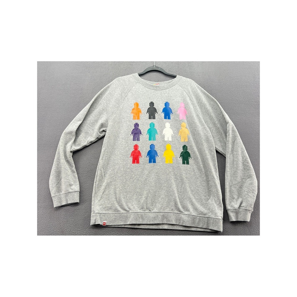 LEGO x Target Sweatshirt Mens Large Crewneck Rainbow Minifigure Graphic